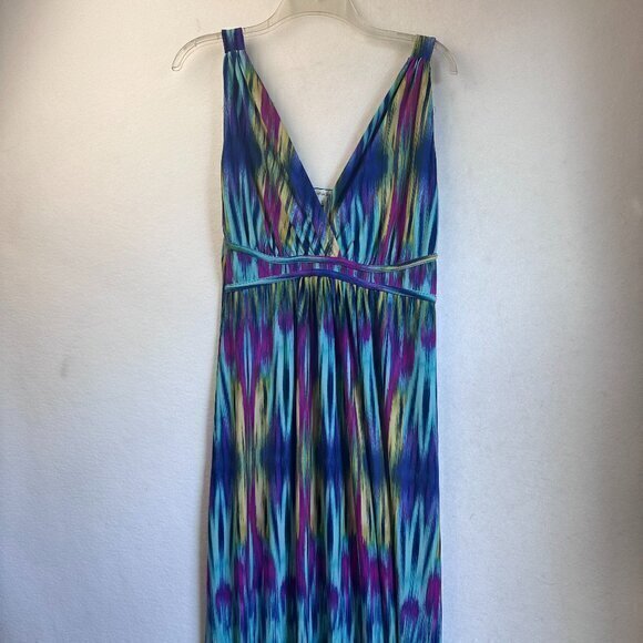 JohnPaulRichard Dresses & Skirts - John Paul Richard dress women L Maxi sleeveless v neck blue purple 70's 80's‎